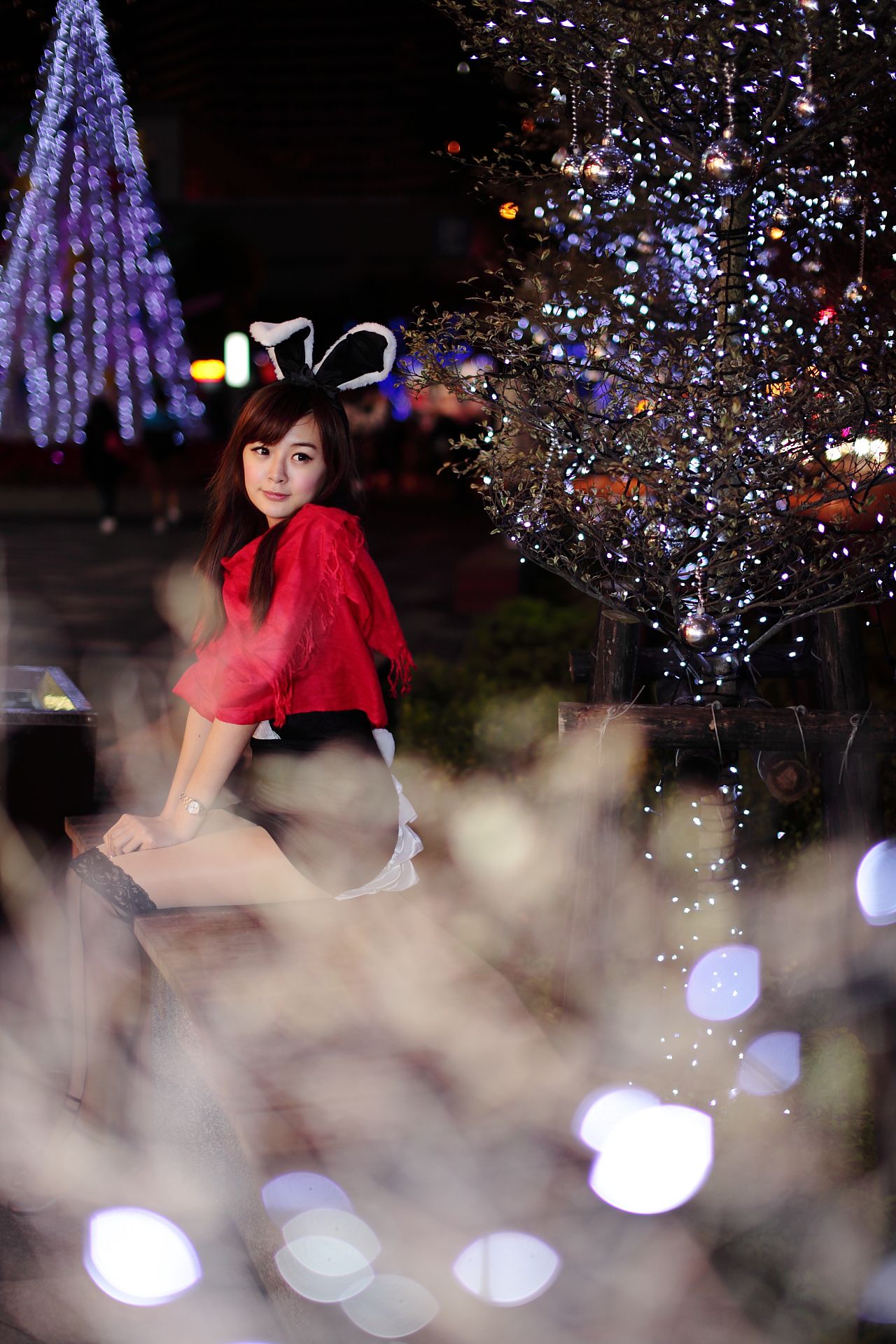 台湾清纯妹子UMI - 信义区圣诞夜拍+街拍图片合辑