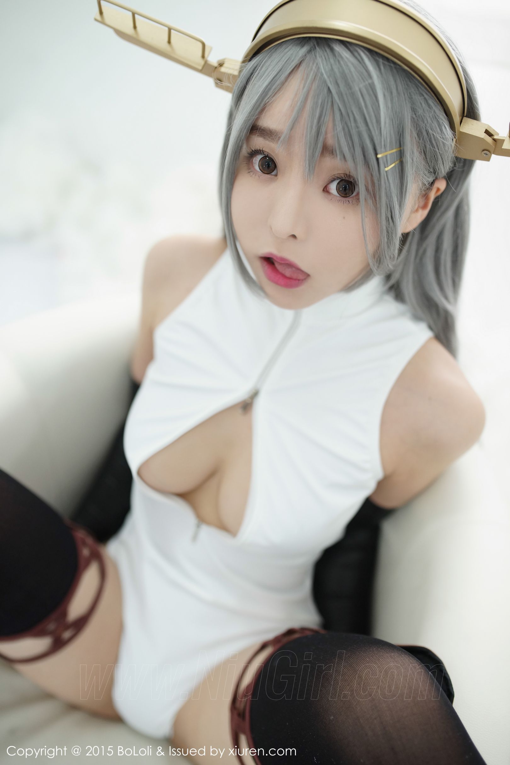 [BOLOli波萝社] VOL.034 七宝COSPLAY新作《舰娘collection》 榛名COS（开胸泳衣版）