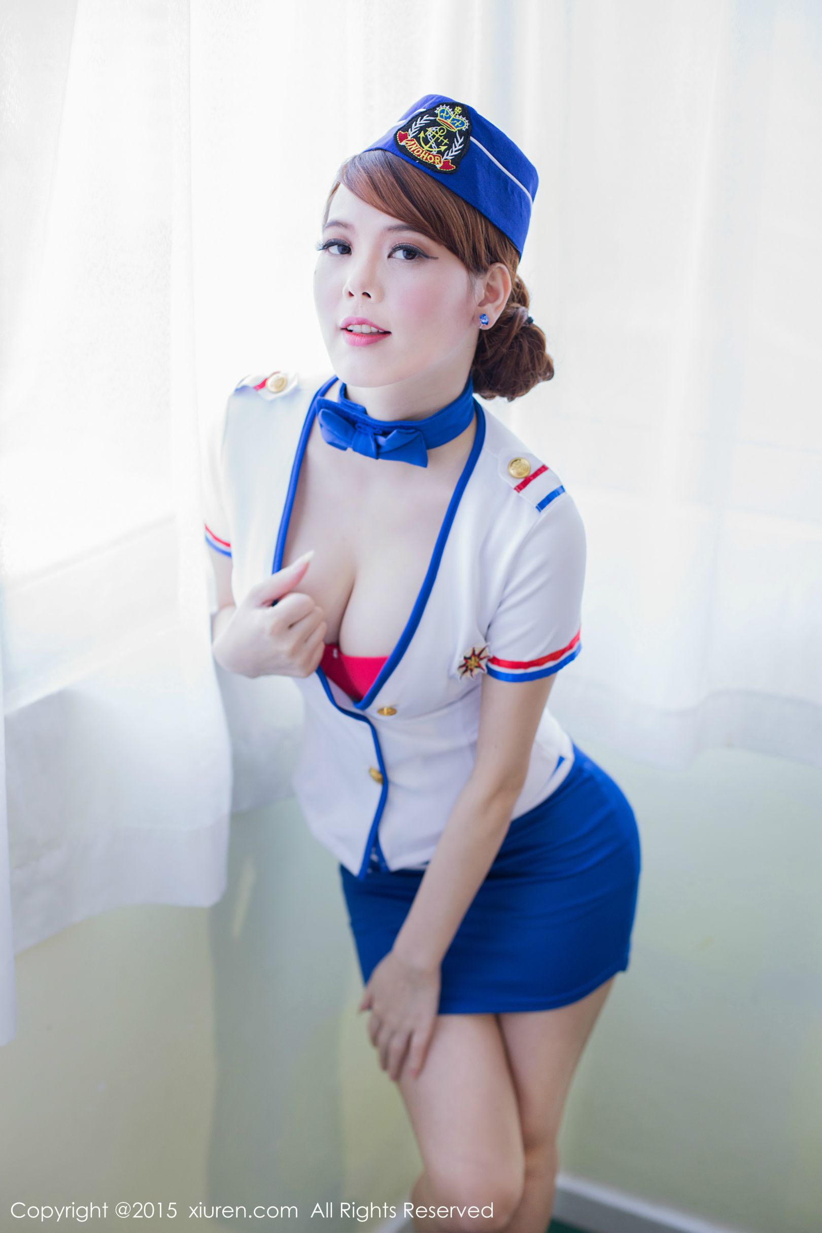 [秀人网XiuRen] No.423 妮婉Belinda - 性感蕾丝睡衣+空姐制服写真