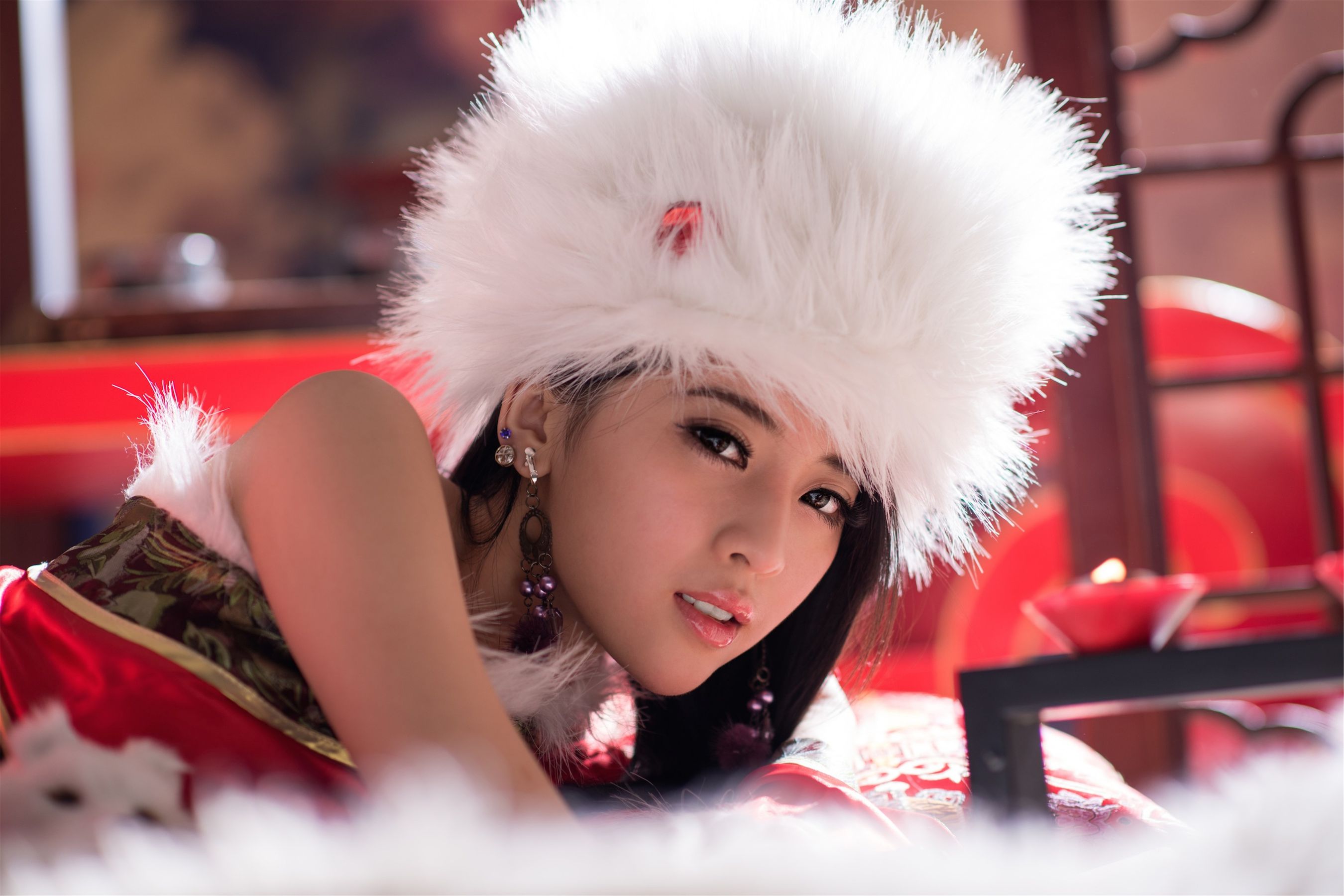 [台湾美女] 张楚曼 - 中国风圣诞节琴二棚套图
