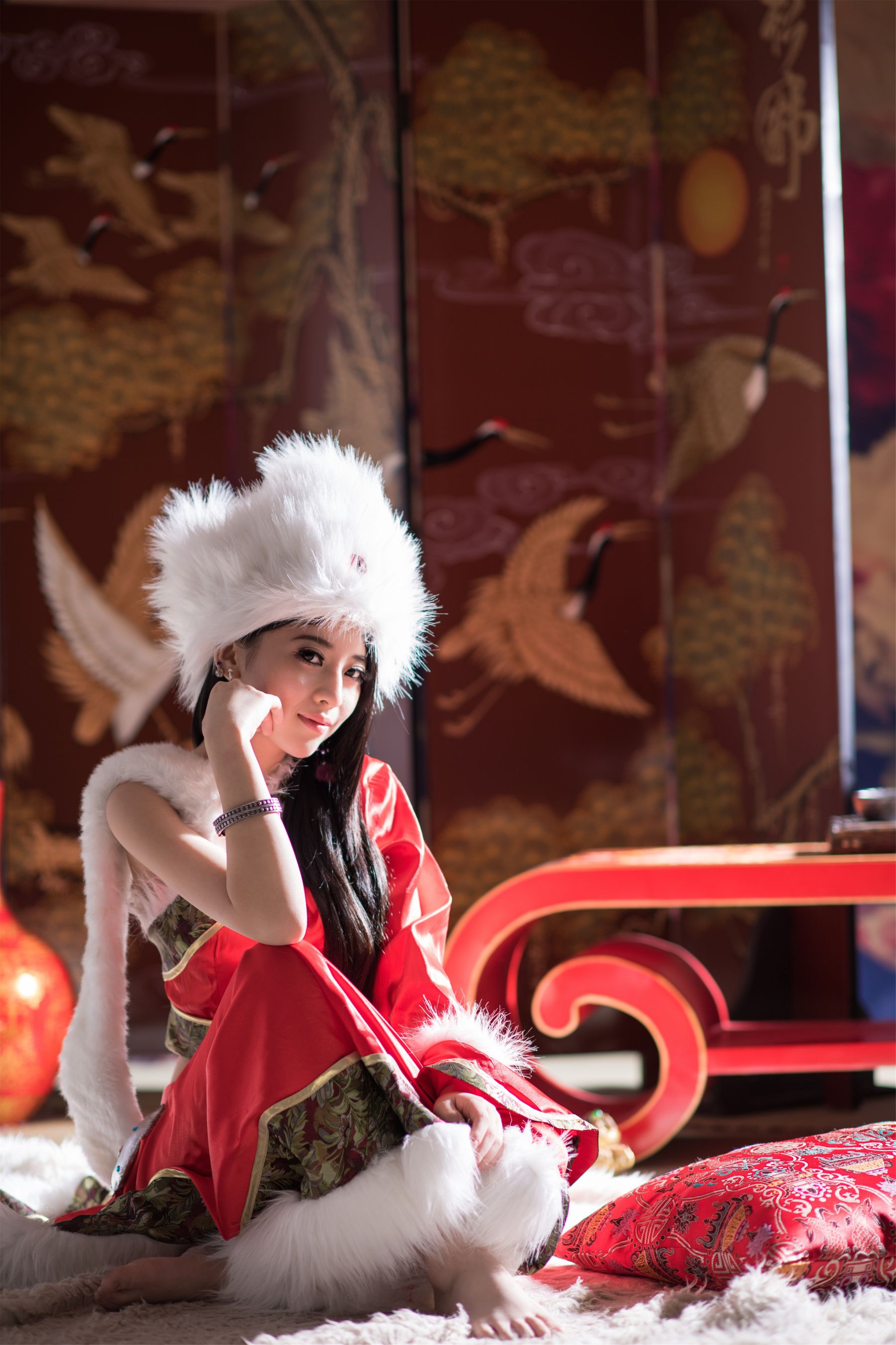 [台湾美女] 张楚曼 - 中国风圣诞节琴二棚套图